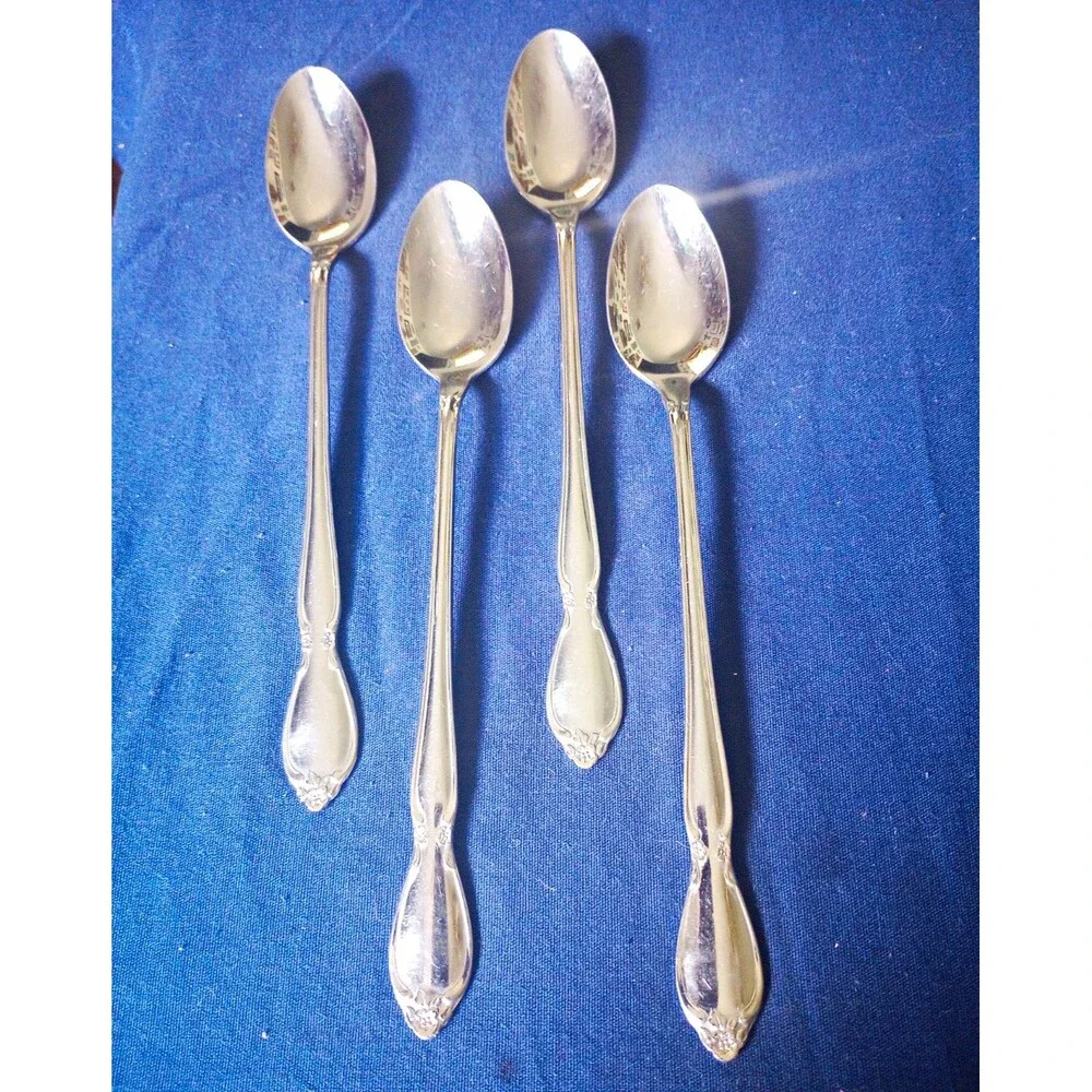 4pc. Oneida Community Stainless Steel Iced Tea Spoon CHATELAINE 7 1/2 in